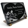 Plaque tombale coeur en granit avec motif fleurs d'arums et texte à personnaliser (2)