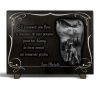 Plaque funéraire granit avec motif chien loup des montagnes et texte à personnaliser (2)