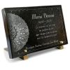Plaque tombale granit avec gravure personnalisable : décoration arabesques style scrapbooking  (2)