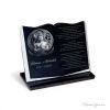 Plaque décès en granit de forme livre avec gravure bouddha et texte à personnaliser (2)