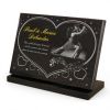 Plaque funéraire en granit sur socle avec danseurs, partition de musique, coeurs et dorures à personnaliser (2)