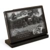 Plaque funéraire en granit sur socle avec roulotte et hérisson Gens du voyage manouches gitans à personnaliser (2)