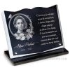 Plaque funéraire livre en granit sur socle a avec gravure photo défunte, fleurs et textes à personnaliser (2)