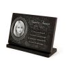 Plaque funéraire avec photo gravée sur granit, décor, cadre et texte personnalisable (2)