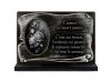 Plaque mortuaire en granit sur socle avec bouquet de roses et parchemin. Gravure personnalisable (2)