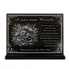 Plaque mortuaire personnalisée en granit sur socle, bouquet de coquelicots, fleurs avec textes à personnaliser (2)