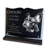 Plaque tombale pour chien à personnaliser en granit gravé avec socle (2)