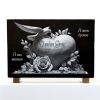 Plaque funéraire avec colombe, coeur et rose en granit avec gravure personnalisable (2)