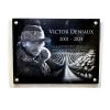 Plaque funéraire à visser en granit avec portrait défunt, vignes et textes personnalisables (2)