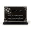 Plaque mortuaire avec logo fédération française de football, bordure et texte, sur socle à personnaliser (2)