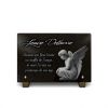 Plaque funéraire personnalisable avec ange en granit sur socle. Tout est personnalisable (2)