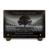 Plaque funeraire personnalisée avec arbre chêne, paysage de campagne (2)