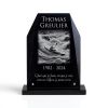 Plaque funéraire canoe-cayak en rivière sur format cinéraire ou tombe en granit à personnaliser (2)