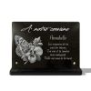 Plaque funéraire papillon sur fleurs pensées avec textes gravés à personnaliser (2)