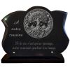 Plaque funéraire arbre de vie en granit gravé de forme galbée (2)