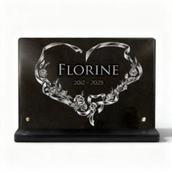 Achetez une plaque funéraire coeur gravé sur granit de haute qualité (2)