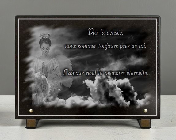 Belle plaque avec ange dans les nuages à personnaliser.