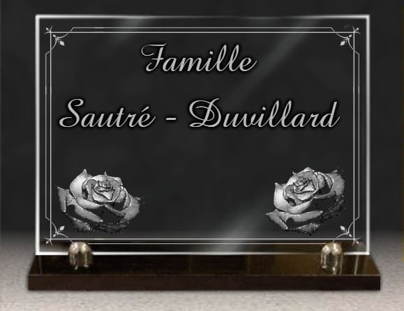 Plaque personnalisable en verre avec fleurs