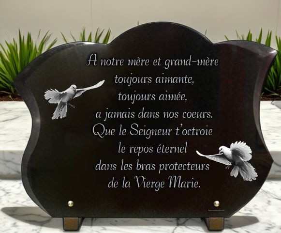 modele de plaque funeraire inaltérable avec photo de bougie style