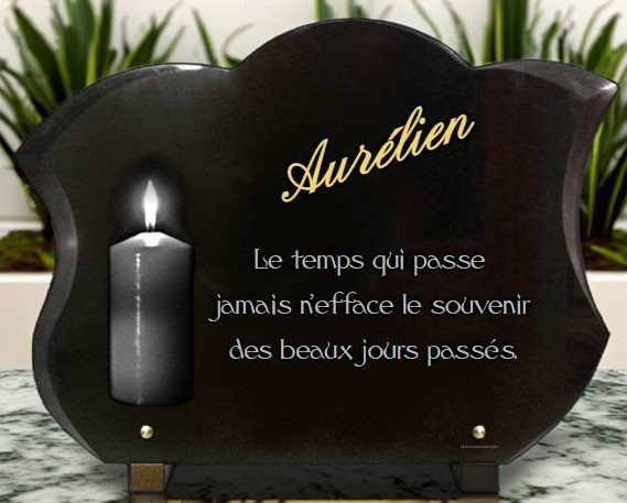 Plaque funeraire Bougie et cierge