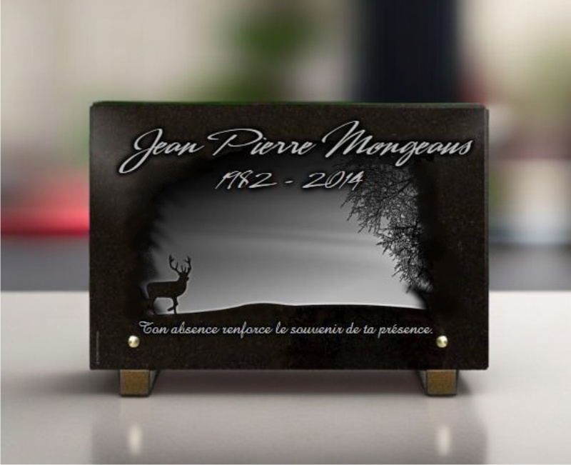 Plaque funéraire chasseur personnalisable