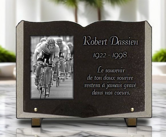 Plaque funéraire Course Cycliste - RENAUD Gravure