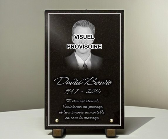 Plaque funéraire photo david-bowie - RENAUD Gravure