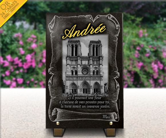 Plaque funéraire Notre-Dame de Paris - RENAUD Gravure