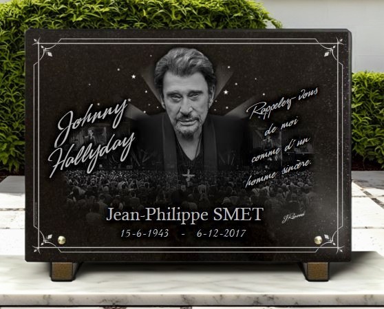 Plaque funéraire Johnny Hallyday - RENAUD Gravure