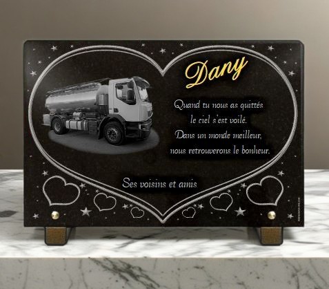 Plaque Funéraire Coeur Camping Car 3