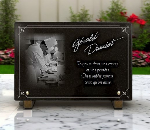 Plaque funéraire chef cuisinier