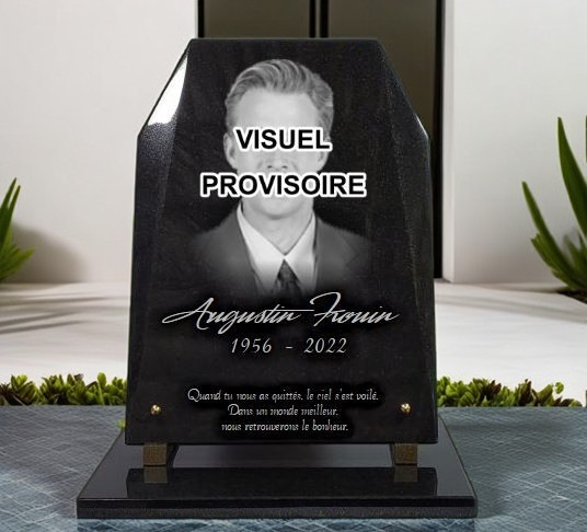 Stèle cavurne avec photo, monument cinéraire avec portrait gravé