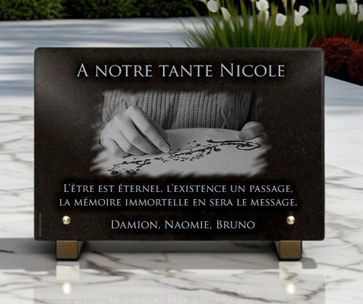 Plaque funeraire Broderie