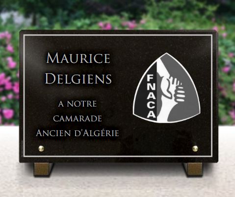 Plaque funéraire en granit pour association FNACA