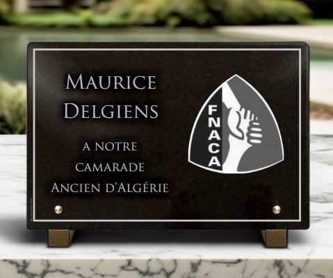 Plaque funéraire en granit pour association FNACA