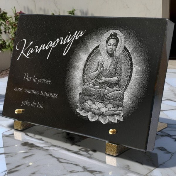 Plaque funéraire pour bouddhiste avec Bouddha