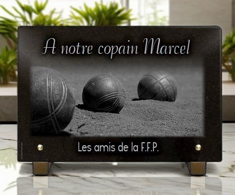 Plaque funeraire pour pétanque à Marseille