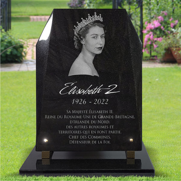 Plaque funéraire personnalisée en granit avec photo gravée Plouhinec