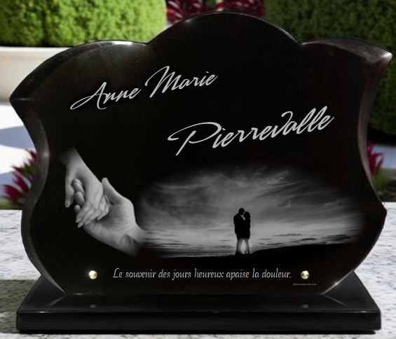 Plaque funéraire pour amoureux avec 2 mains