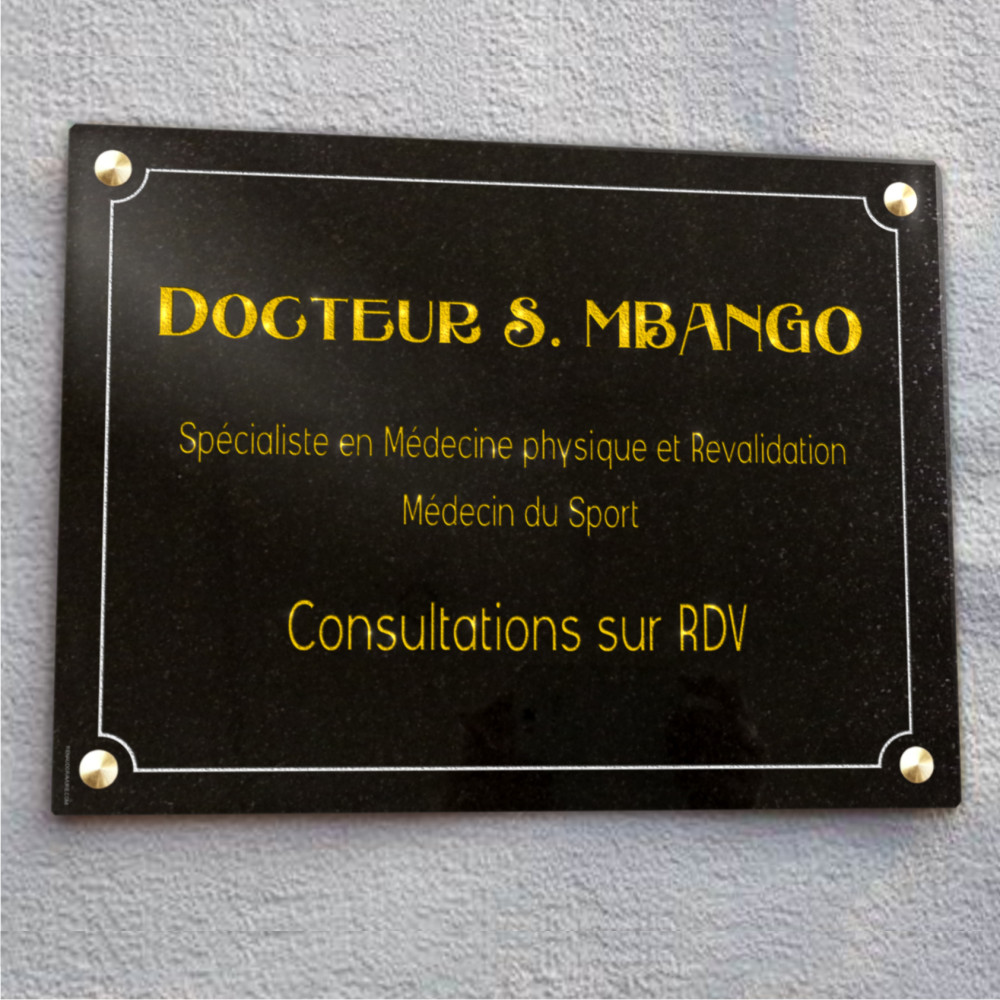 plaque pro pour Docteur - Gravure pour Médecin - Texte personnalisé