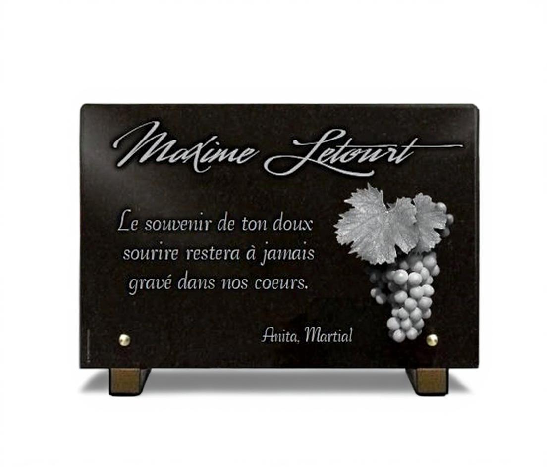 plaque émaillée exterieure personnalisée de villa et maison en céramique au décor vigne + raisins