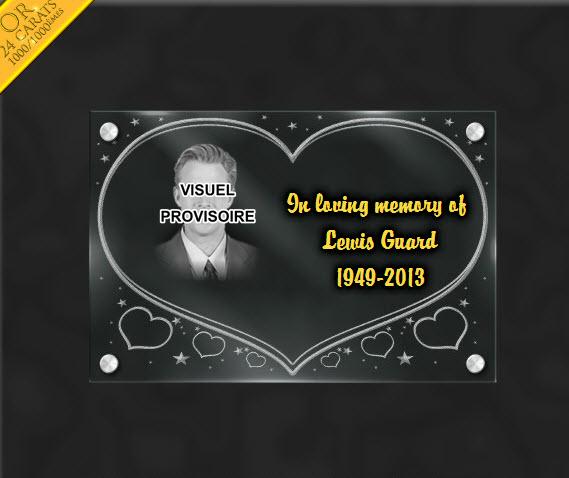 Memorial plaque granite . 20 x 30 cm.