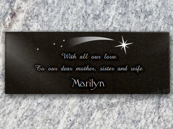Memorial plaque granite . 15 x 40 cm.