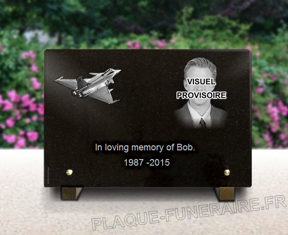 Memorial plaque granite . 20 x 30 cm.