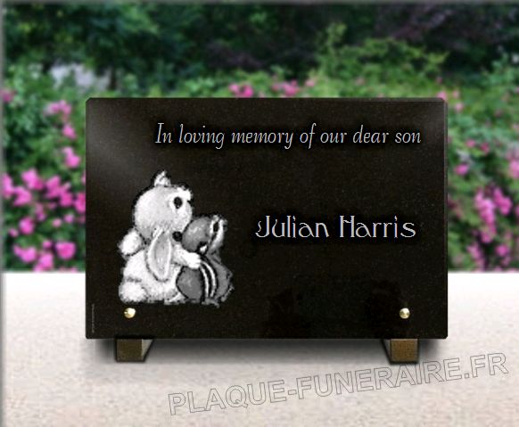 Memorial plaque granite . 20 x 30 cm.