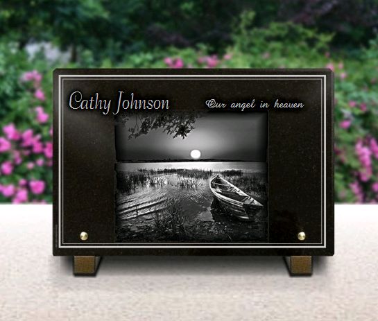 Memorial plaque granite . 20 x 30 cm.