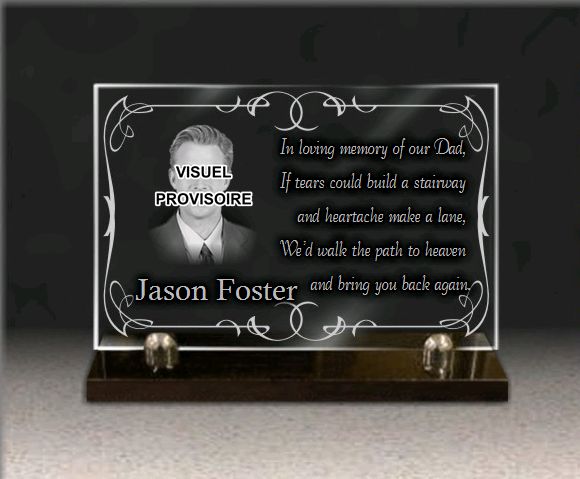 Memorial plaque glass . 20 x 30 cm. Memorial plaque glass . 20 x 30 cm.
