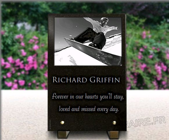 Memorial plaque granite . 30 x 20 cm.