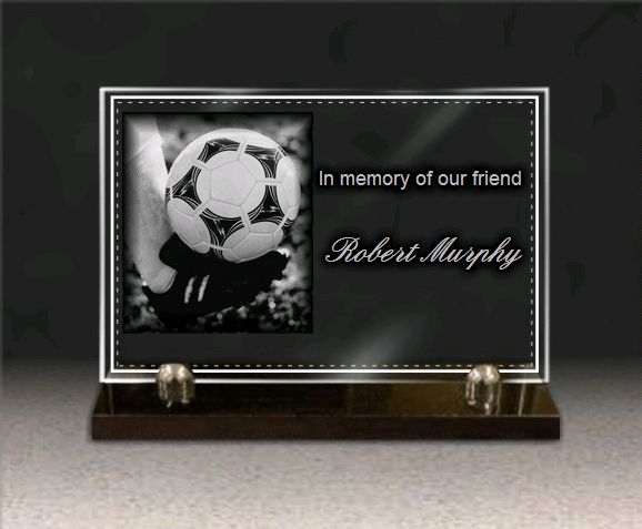 Memorial plaque glass . 20 x 30 cm.