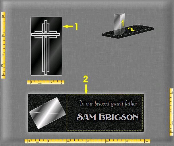 Memorial plaque granite . 17 x 30 cm.